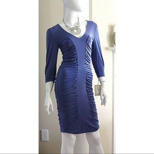 Ecoskin Dress NWT Size Small Blue Ruched Jersey